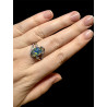 Bague argent plaqué or blanc opale triplet australienne