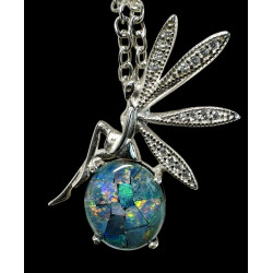 Pendentif fée argent Opale triplet mosaïque