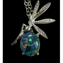 Pendentif fée argent Opale triplet mosaïque