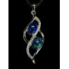 Pendentif argent Opale triplet mosaïque australien