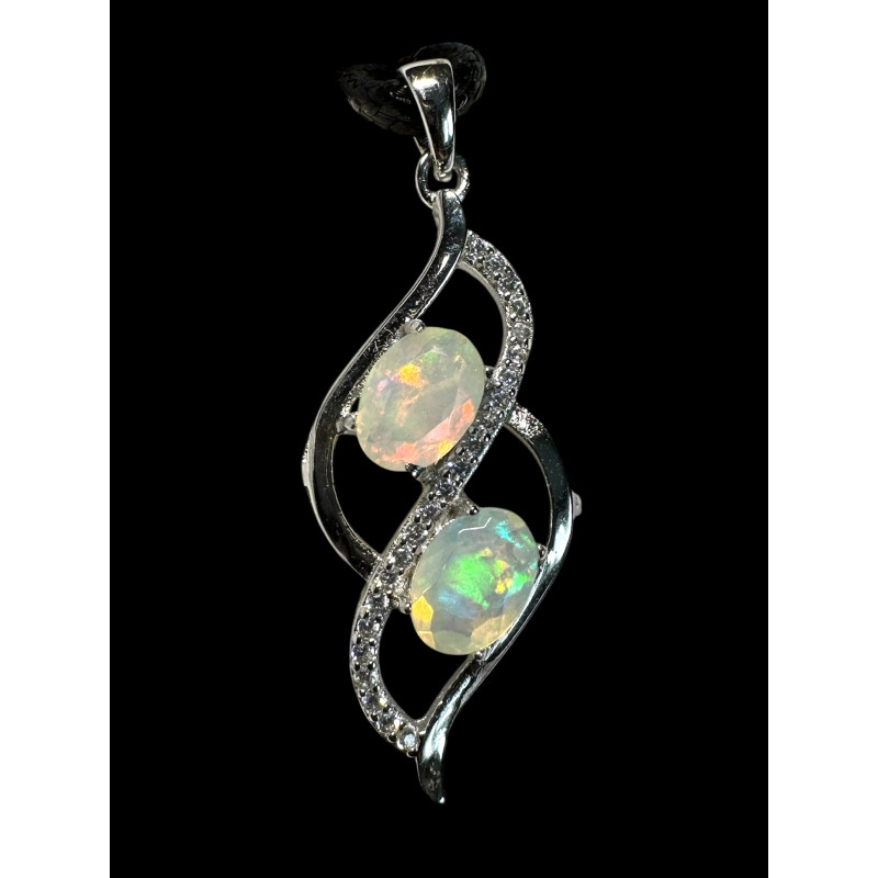 Pendentif argent Opale opales ethiopiennes