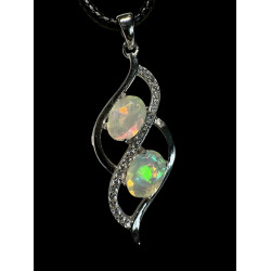 Pendentif argent Opale opales ethiopiennes