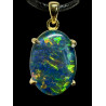 Pendentif argent 925 plaqué or opale triplet Australie