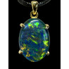 Pendentif argent 925 plaqué or opale triplet Australie