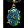 Pendentif argent 925 plaqué or opale triplet Australie