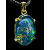 Pendentif argent 925 plaqué or opale triplet Australie