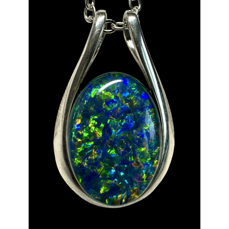 Pendentif argent 925 opale triplet Australie