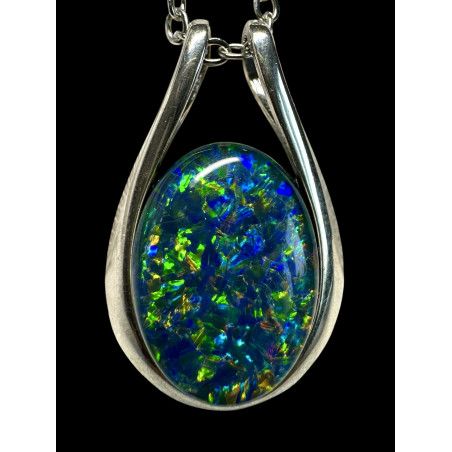 Pendentif argent 925 opale triplet Australie