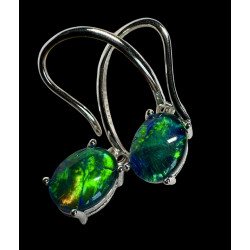 Boucles pendantes opales triplets australiennes