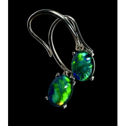 Boucles pendantes opales triplets australiennes