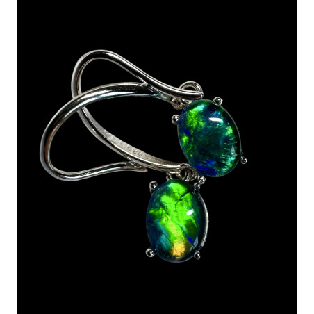 Boucles pendantes opales triplets australiennes