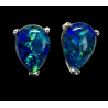 Boucles d'oreilles puces poires opales triplets australiens