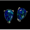 Boucles d'oreilles puces poires opales triplets australiens