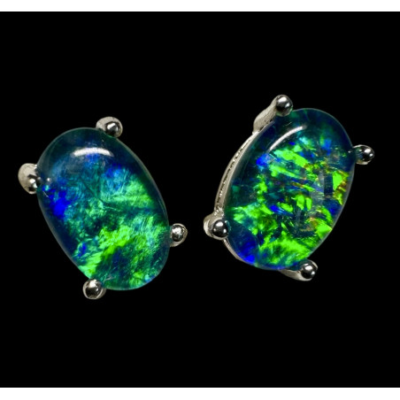 Boucles d'oreilles puces opales triplets australiennes