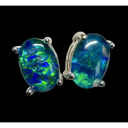 Boucles d'oreilles puces opales triplets australiennes