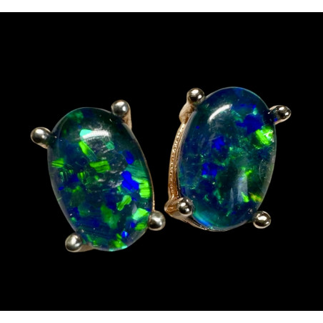 Boucles d'oreilles puces opales triplets australiennes