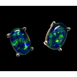 Boucles d'oreilles puces opales triplets australiennes