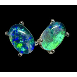 Boucles d'oreilles puces opales triplets australiennes