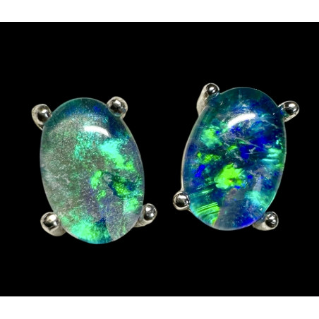 Boucles d'oreilles puces opales triplets australiennes